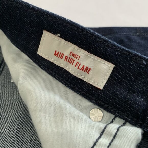 Lucky Brand Jeans Women 4/27 Dark Blue Denim Flare Mid Rise Sweet Stretch Preppy - Picture 5 of 11